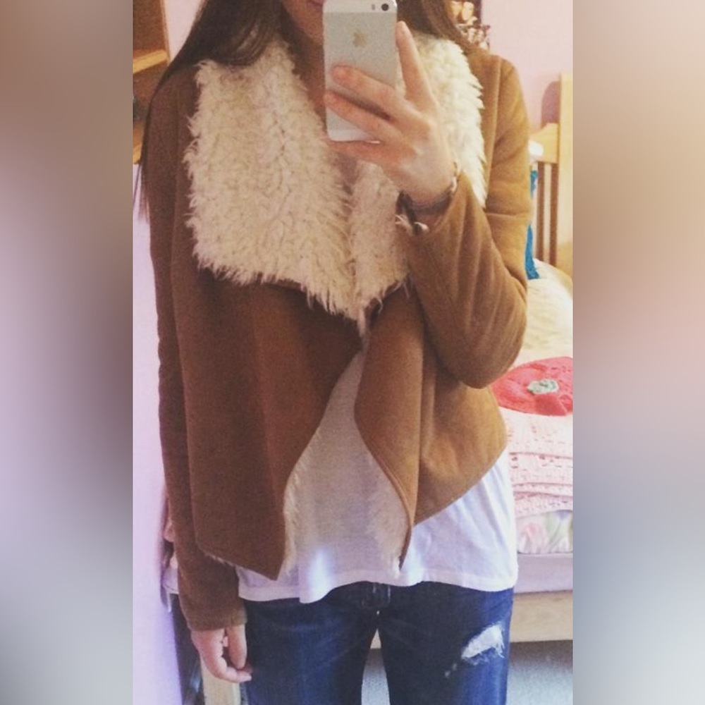 Nasty Gal Faux Suede / Faux Shearling Jacket